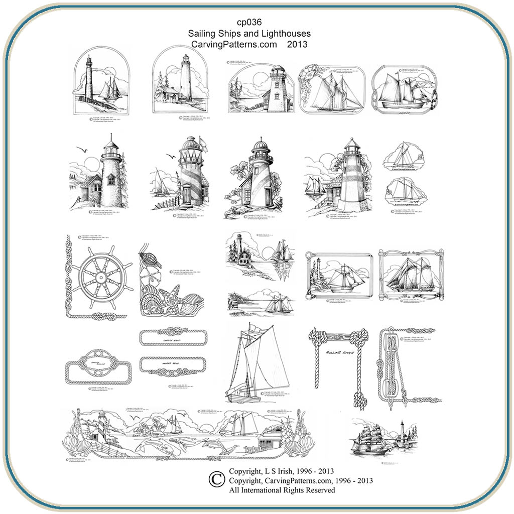 Sailing Ships &amp; Lighthouse Patterns – Classic Carving Patterns