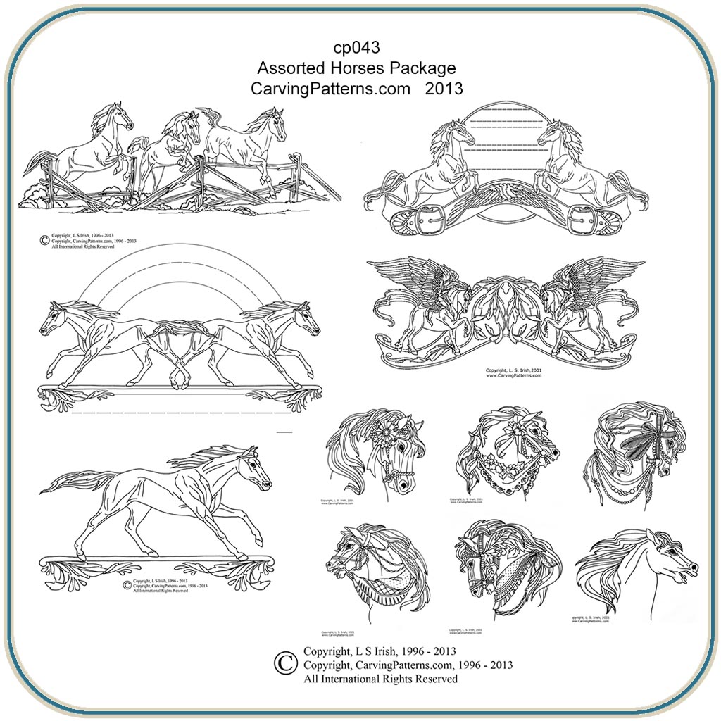 Assorted Horses Patterns – Classic Carving Patterns