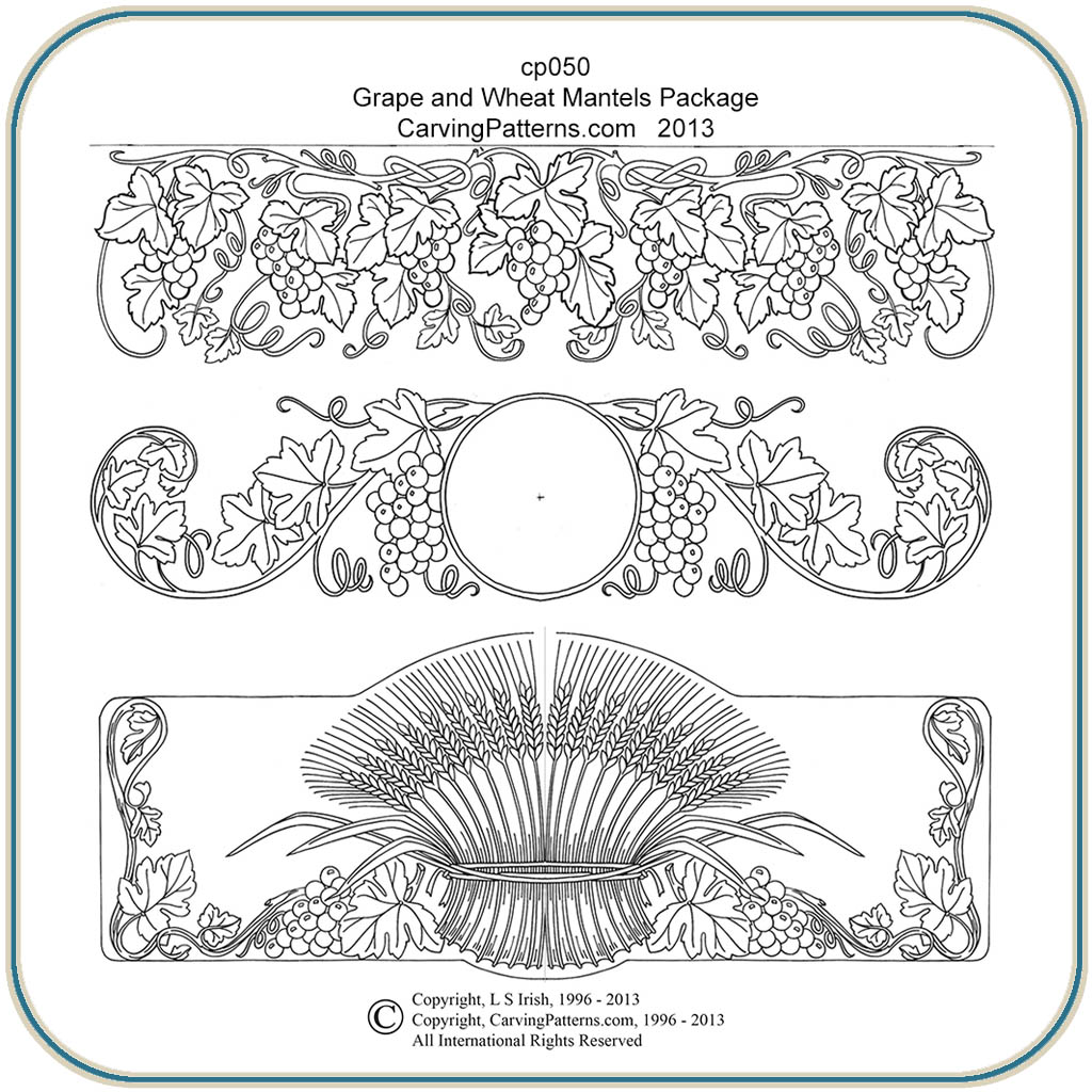 Grape &amp; Wheat Mantels Patterns – Classic Carving Patterns