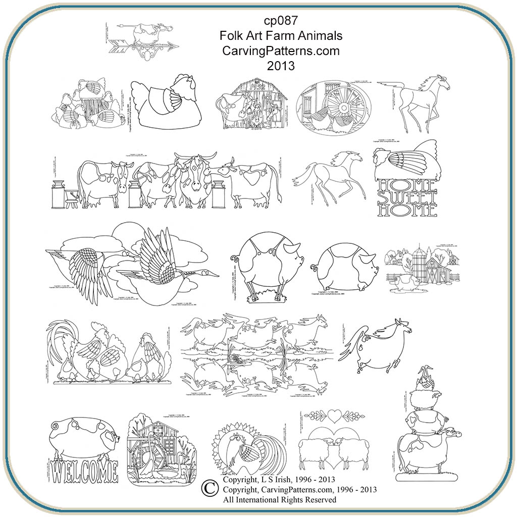 Farm Animals &amp; Folk Art Patterns – Classic Carving Patterns