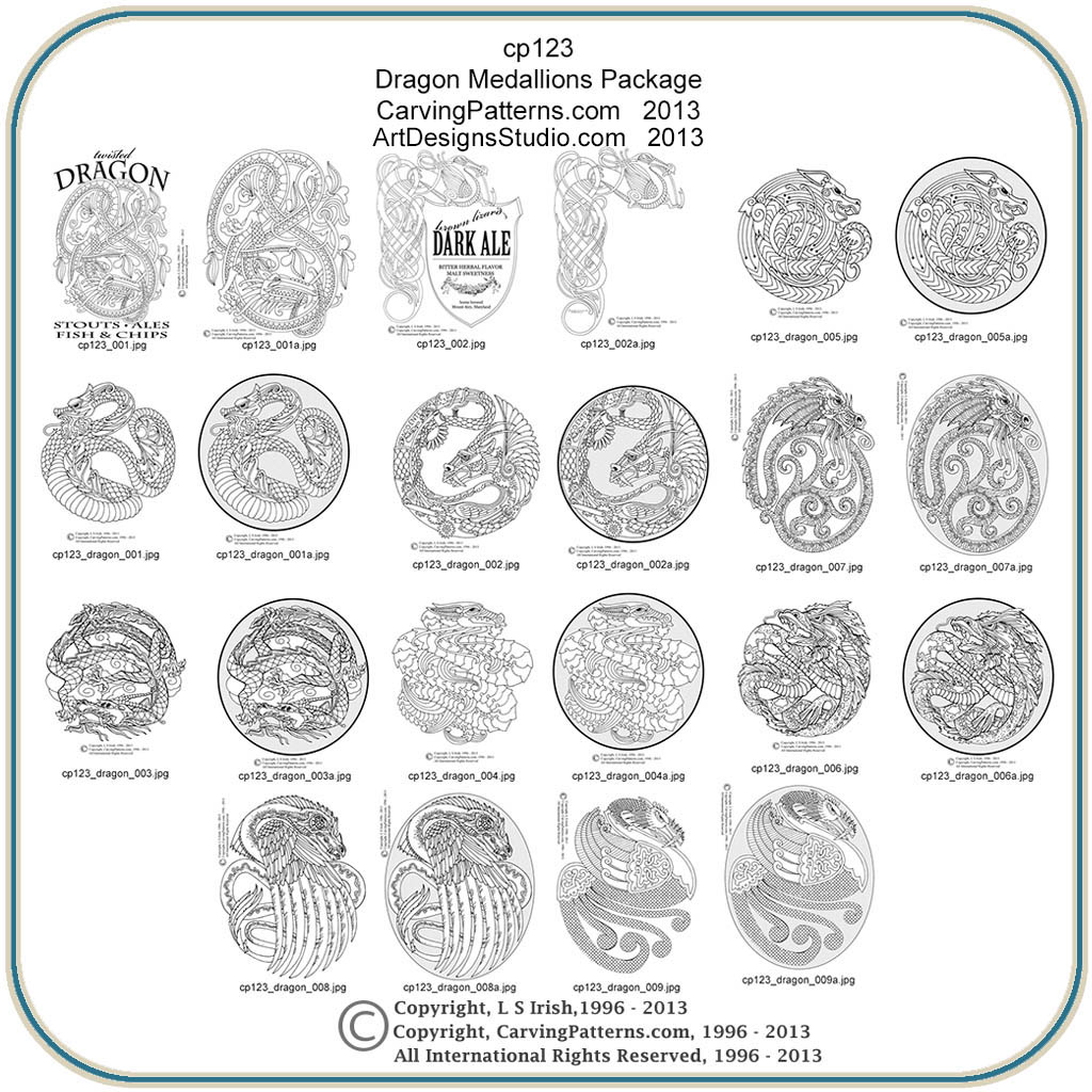 Dragon Medallions Patterns – Classic Carving Patterns