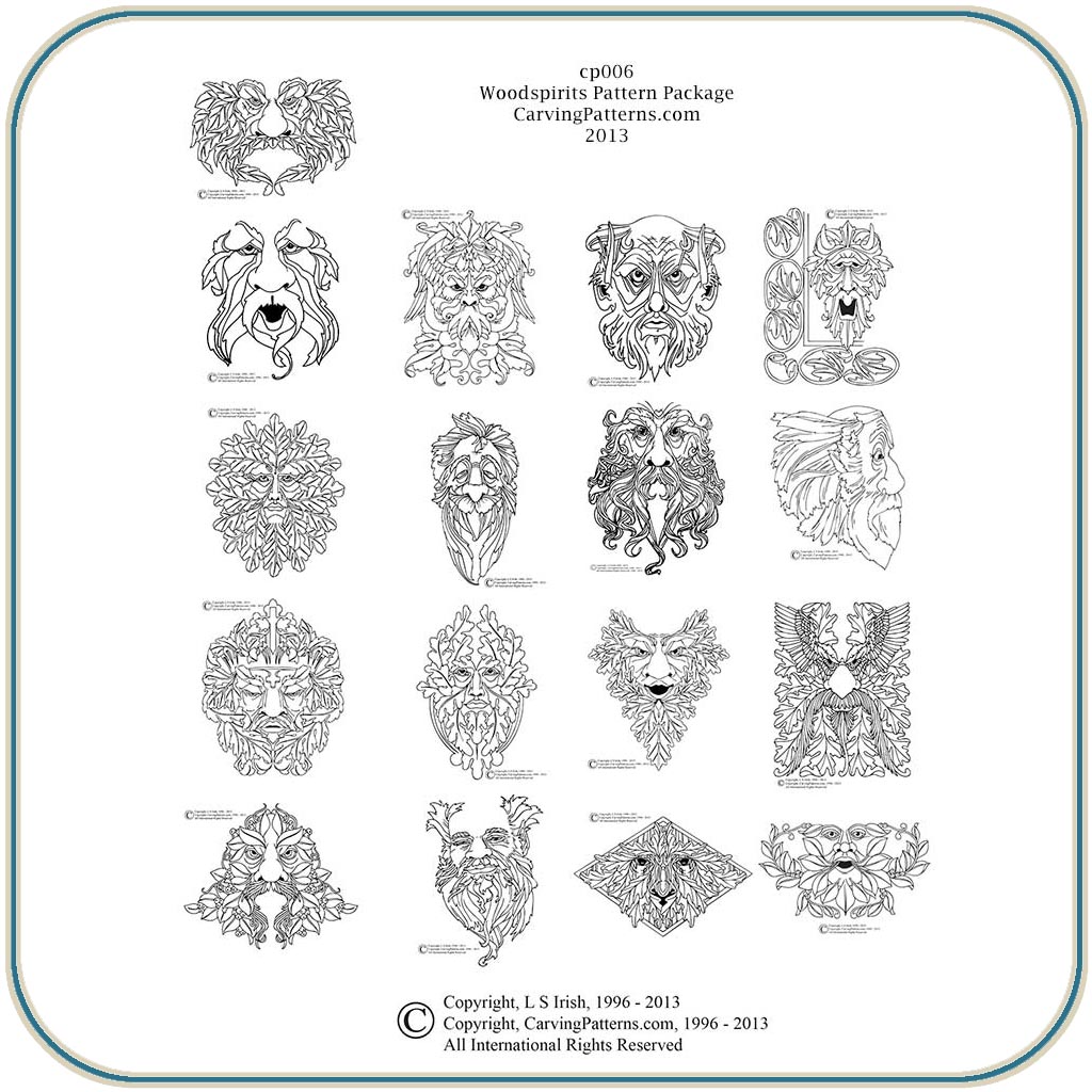 Wood Spirit Patterns – Classic Carving Patterns – Art Designs Studio