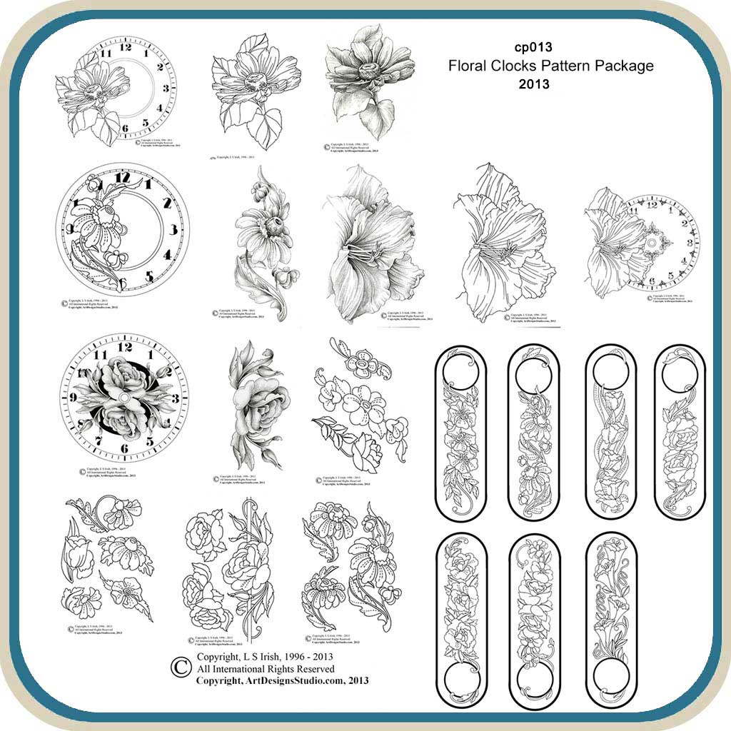 Floral Clocks - Classic Carving Patterns