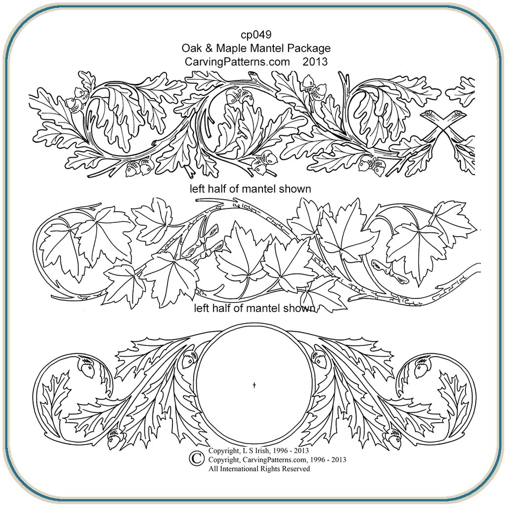 Oak & Maple Mantels Patterns – Classic Carving Patterns – Art Designs ...