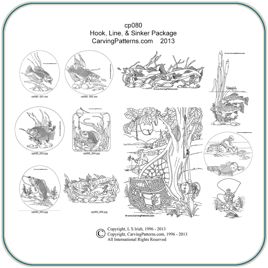Fishing Lures Patterns – Classic Carving Patterns – Art Designs Studio