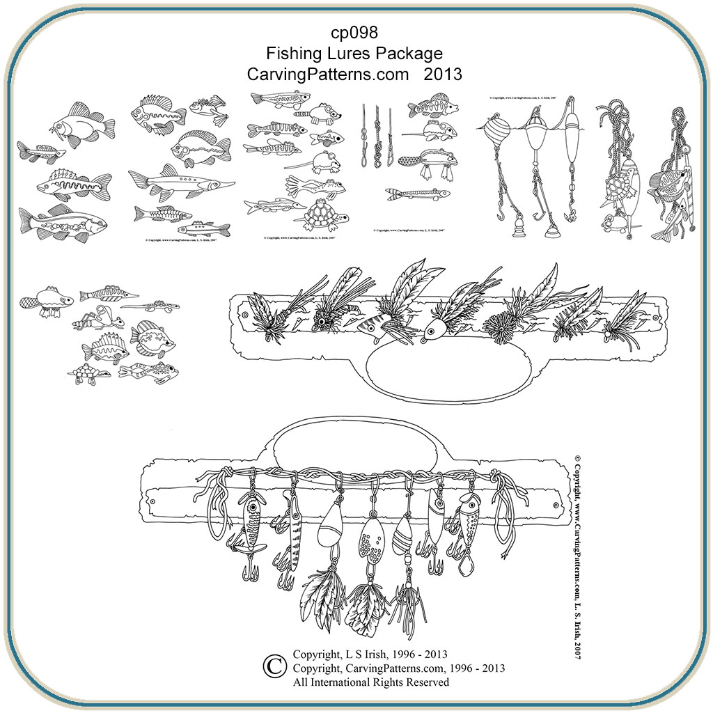 Fishing Lures Patterns – Classic Carving Patterns – Art Designs Studio