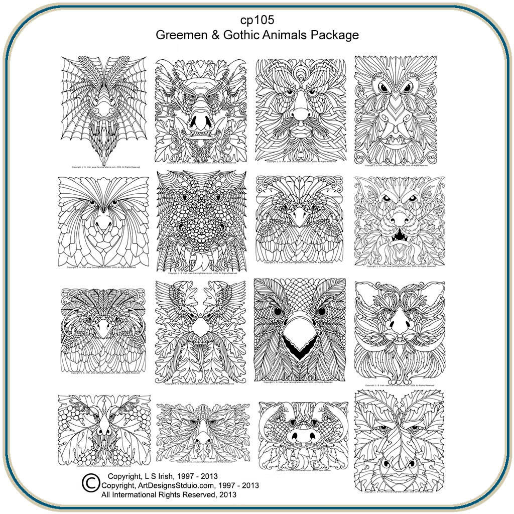 Greenmen & Gothic Animals Patterns – Classic Carving Patterns – Art Designs  Studio