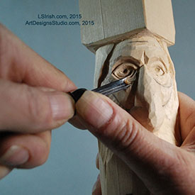 using a v-gouge in wood carving