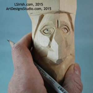 wood carving the pupil of the eye