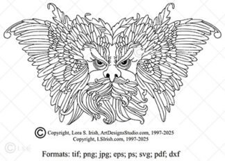 Winged Green Man Vector Template